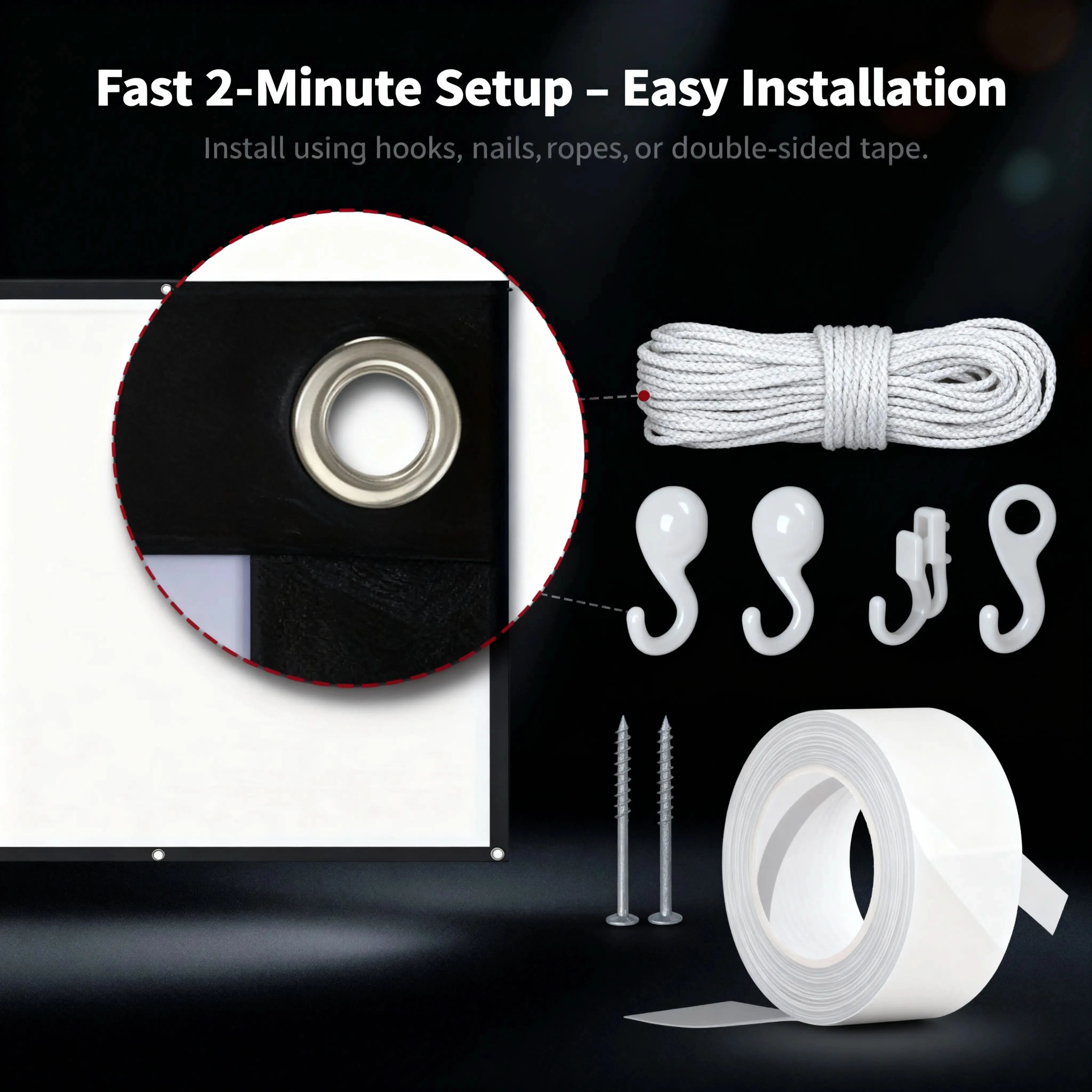 Portable 16:9 projection screen for home theater projectors – product photo 4